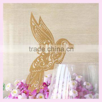 China Wholesale cheap laser cut wine decoration wine claim to decorate your party party favor laser cut paper bird designpattern