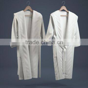 2014 new 100% organic cotton solid color folded stitching edges bathrobe