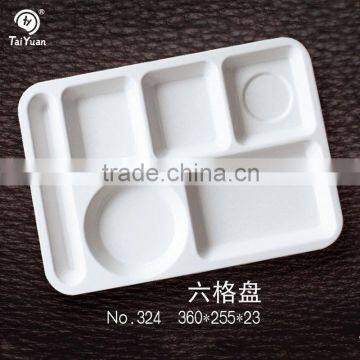 New china products for sale super white 6 compartment melamine plate