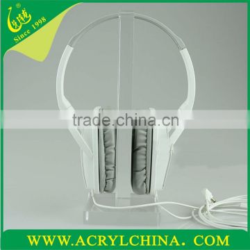 transparent 15mm plexiglass headphone display with engraving, clear acrylic headset holder with 80*80*220mm