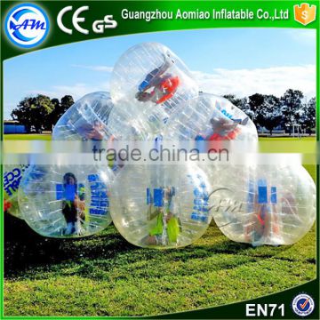 Crazy sport!!! Hot sale clear TPU dia 1.2/1.5/1.8m inflatable soccer bubble,loopy ball