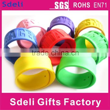 fashion Silicone Jewelry Slap Snap Bracelets or Bangles