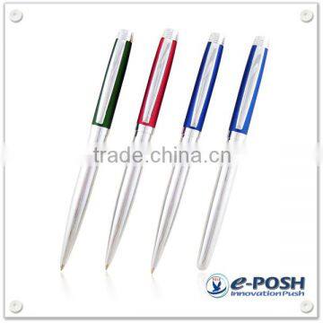 Slim metal ball pen and roller ball pen