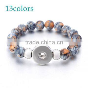 2015 Interchangeable beads Snap Jewelry button bracelets 18mm Ginger Snap Button Bracelet pulseras bead Snap Bracelets