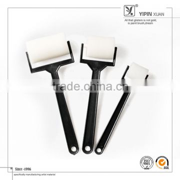 3 pcs/set Children Diy Black Plastic Handle White Sponge Paint Roller