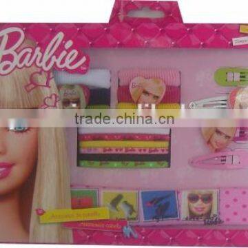 OEM--17PCS BARBIE HAIR ACCESSORIES SET(HAIRBAND,HAIR ELASTIC,HAIR CLIP,HAIR PONY)