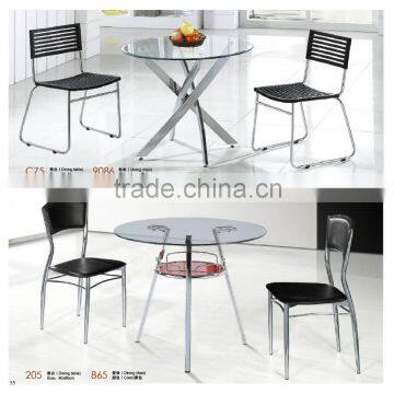 round transparency glass top dining table factory sell directly YY28