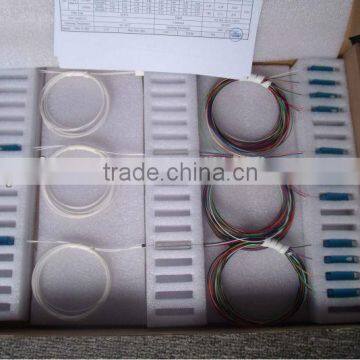 2*8 1260-1650nm Steel mini module type,0.9mm cable dia. 1.5m length,with SC/APC connector FTTH PLC Splitter
