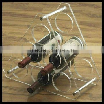 wine holder made by acrylic with metal rod