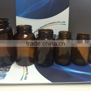 Amber Glass Bottles for Tablet Wide Mouth