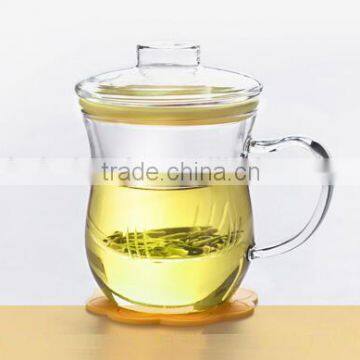 Heat Resistant Glass Tea Cups With Infuser Lid