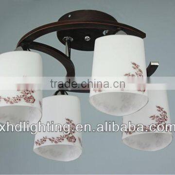 Modern ceiling Light or rectangle lamp shade chandelier or European lighting fixture with glass patern XD9008-4