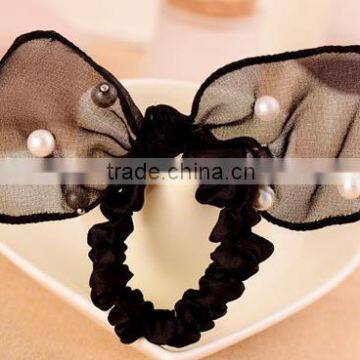 fashion elegant hair bow beaded scrunchies hari accessories for sale