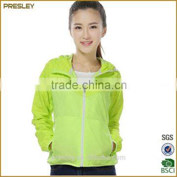 fluorescent green light long-sleeve pure color jacket with hood