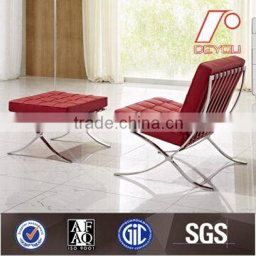 SF-505 Wholesale Vintage White Italy Leather/PU Barcelona Chair and Ottoman