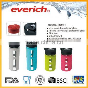 Best Selling High-grade Borosilicate Glass Water Bottle with Silicone Sleeve