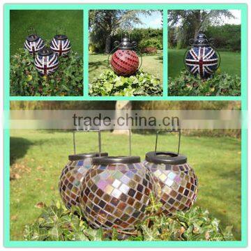 Hanging Mosaic Glass Tealight Lantern Metal Candle Holder Parts photo-5