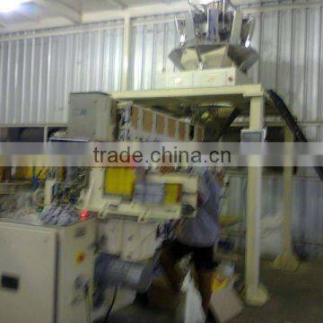 Automatic Carton box Filling & Sealing Machine with multi head weigher