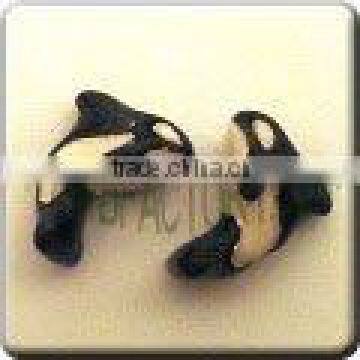 Ceramic small animal shape bead - Orca