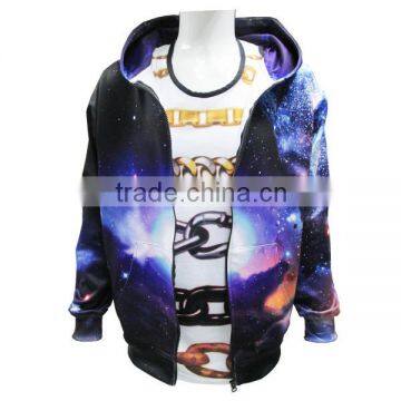 100 polyester custom side zip hoodie hip hop street wear