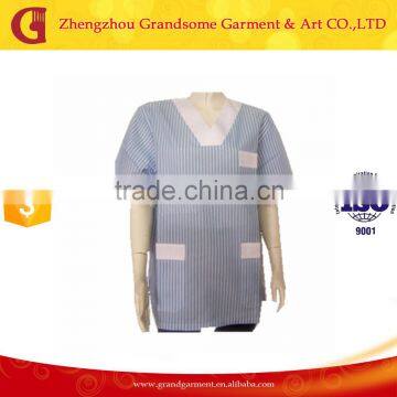 Wholesale Sanitary Garments Good Quality V-neck Stripes Scrubs Made in China