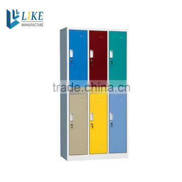 2016 fashion design luoyang steel office furniture 6 doors clother locker