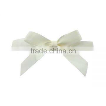 white pull ribbon bow for hat