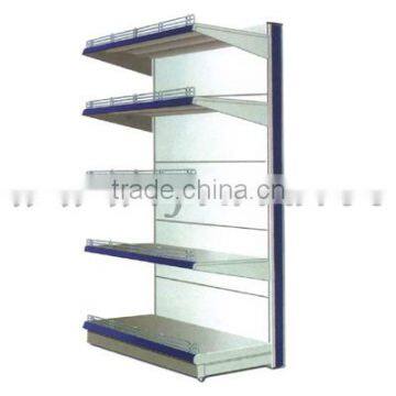 Single side back panel supermarket shelf