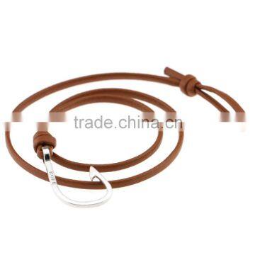 Handmade Multilayers PU Leather Cuff Wrap Wristband Hooks Clasp Bracelet