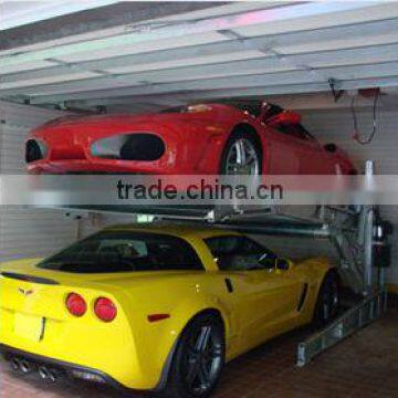 Low tilt platform parking lift for convertable cars