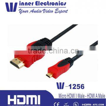 2015 hot sell -Slim Micro HDMI Cable for Cellphone Support 1080P 3D-red