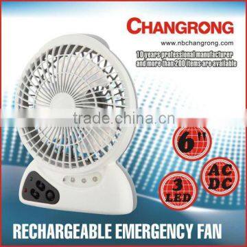 rechargeable emergency light electric 6" small fan