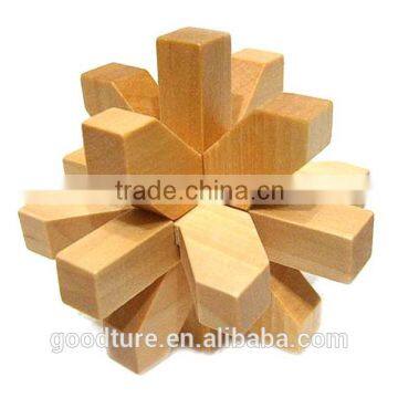 2015 Hot Sale Wooden IQ Intelligent PuzzleKongming Lock Brain Teaser Plum Blossom