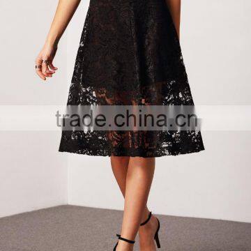 Ladies Sexy Perspective 2 Layers Lace Skirt photo-3