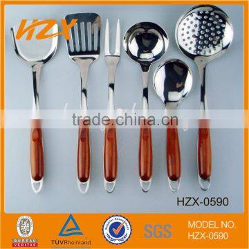 New design stainless steel kitchen tool set with wooden handle