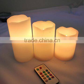 led wax remote candle key control top wax set 3 battery