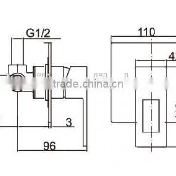 Bathroom Watermark Wall Mounted Bath Shower Mixer Tap Prices 15C-003 photo-2