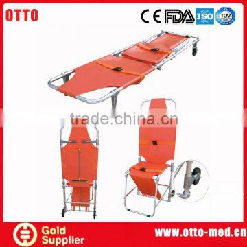 Folding chair stretcher with wheels