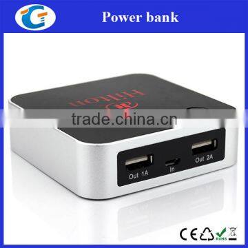 Metal Square Dual Usb Mobile Powerbank With Illuminating Logo photo-3