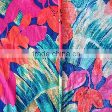 2014 nice design poly spun knitted printing fabric