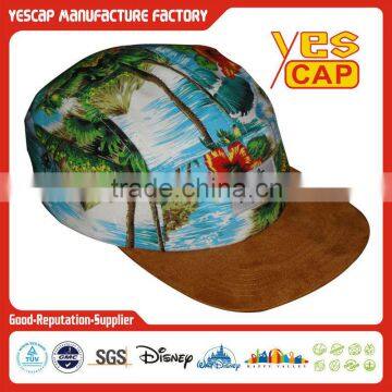 Custom Flat Brim 5 Panel Cap Print Cotton Cap photo-4