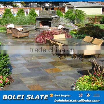 Non-slip slate floors for backyard