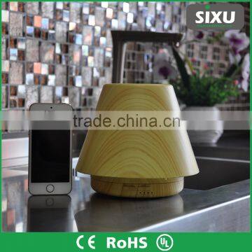 Small Tabletop Used Lamp Shape Ultrasonic Aroma Air Humidifier Diffusers With Wooden Texture photo-5