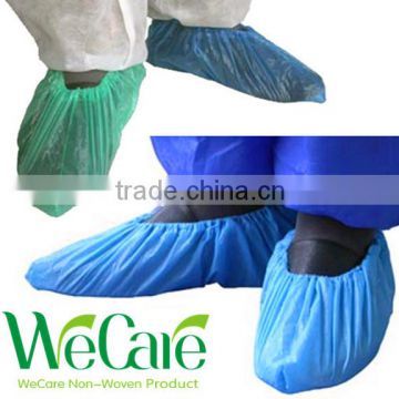 Disposable plastic waterproof Blue Elastic CPE shoe cover