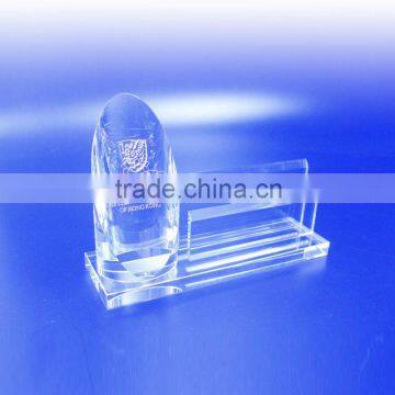 Memorable crystal business name card holder with your logo design for office gifts