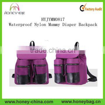 2016 China Supplier Travel Waterproof Nylon Mummy Diaper Backpack