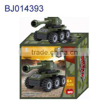 Cheap diy toy 3D block army truck/cool plastic military tank toy