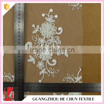 HC-5813-1 Hechun 15 Yards Sale 3D Crochet Design Ivory Migerian Bridal Lace Fabric photo-5