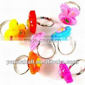 Children Kids Resin Alloy Jewelry Rings(RJEW-R033)