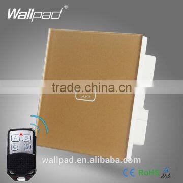 BS CE Approved Wallpad Gold Temepred Glass Switch Remote 1 Gang Wireless Electric Touch Screen Sensor Smart Home Switch Panel